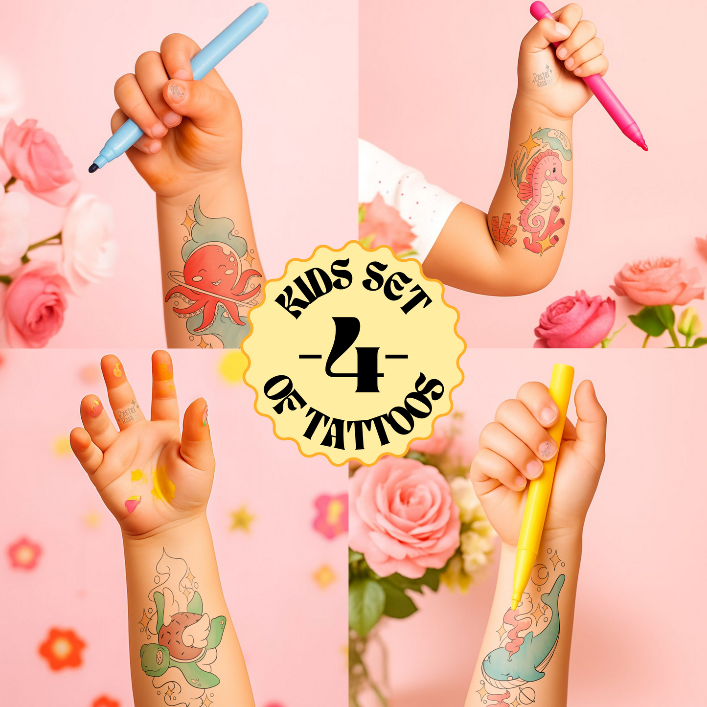 Wonders Below | Children’s Set of Four | Temporary Tattoos