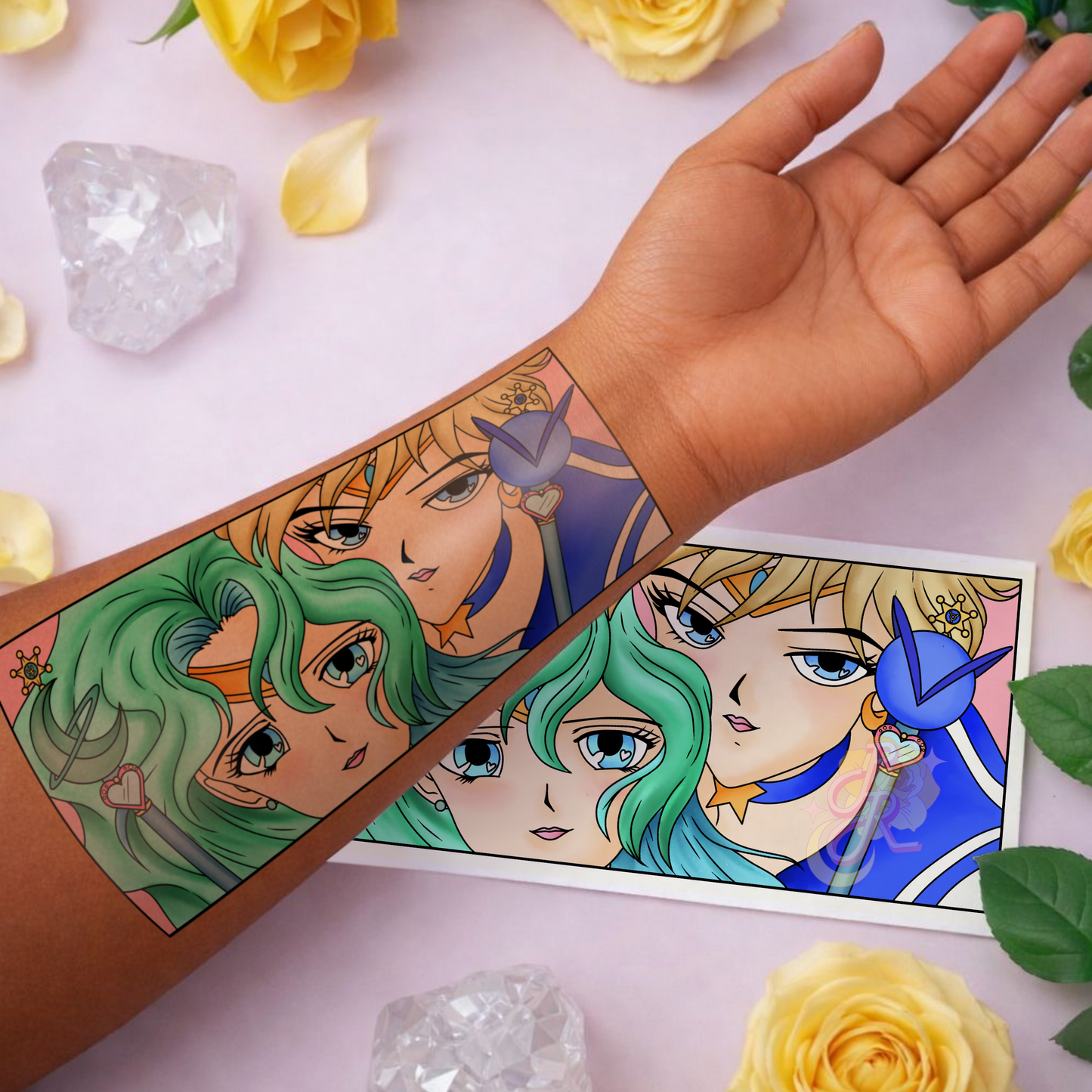 Guardian Lovers | Pre Colour Temporary Tattoo