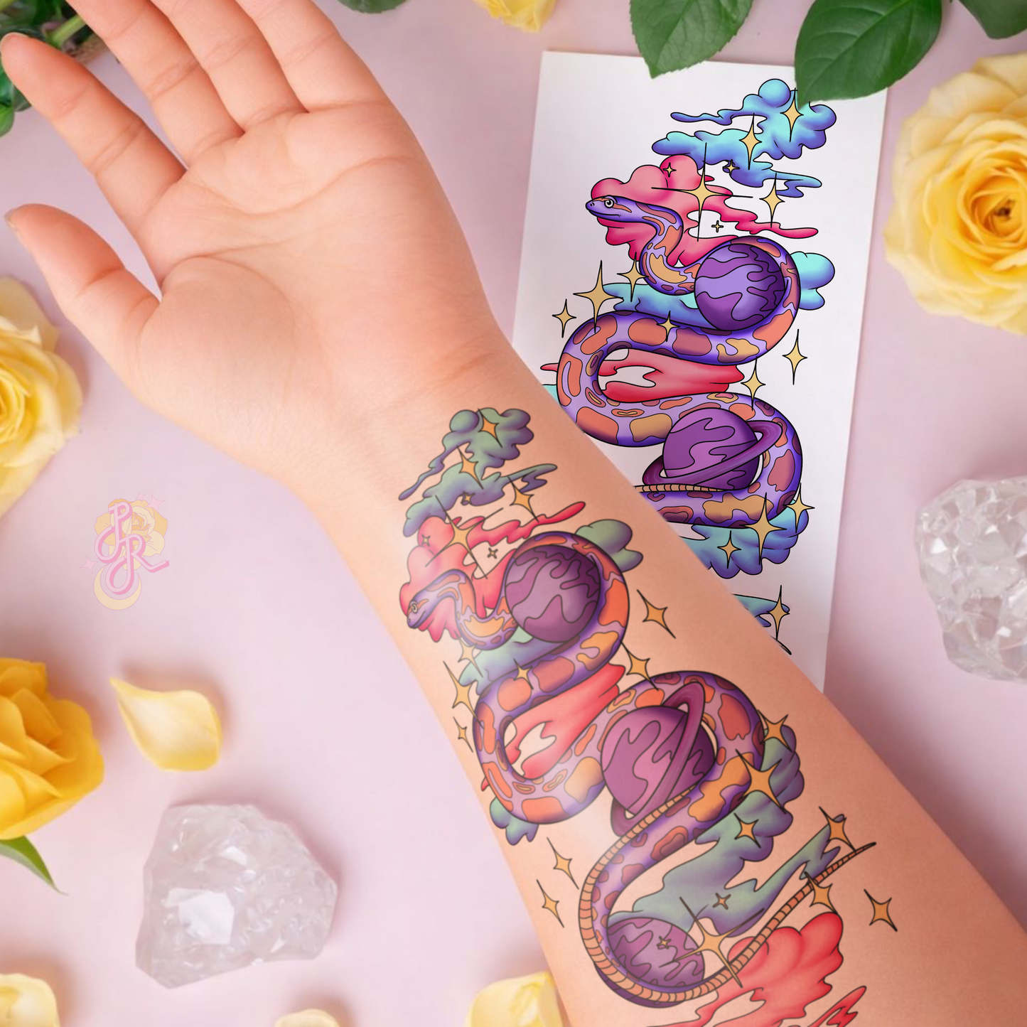 Starborn Snake | Pre Colour Temporary Tattoo