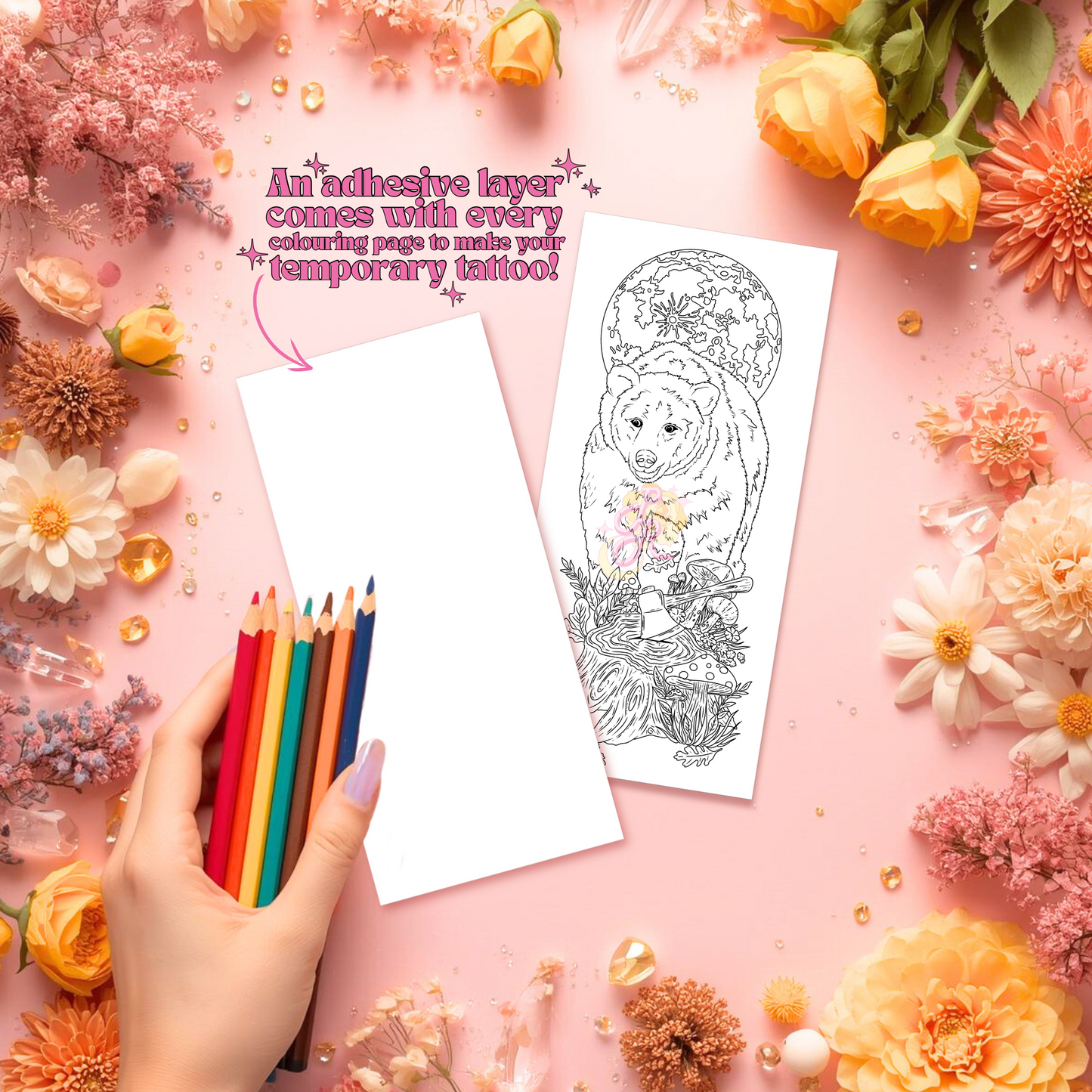 Grizzly Dreams | Pre Colour Temporary Tattoo
