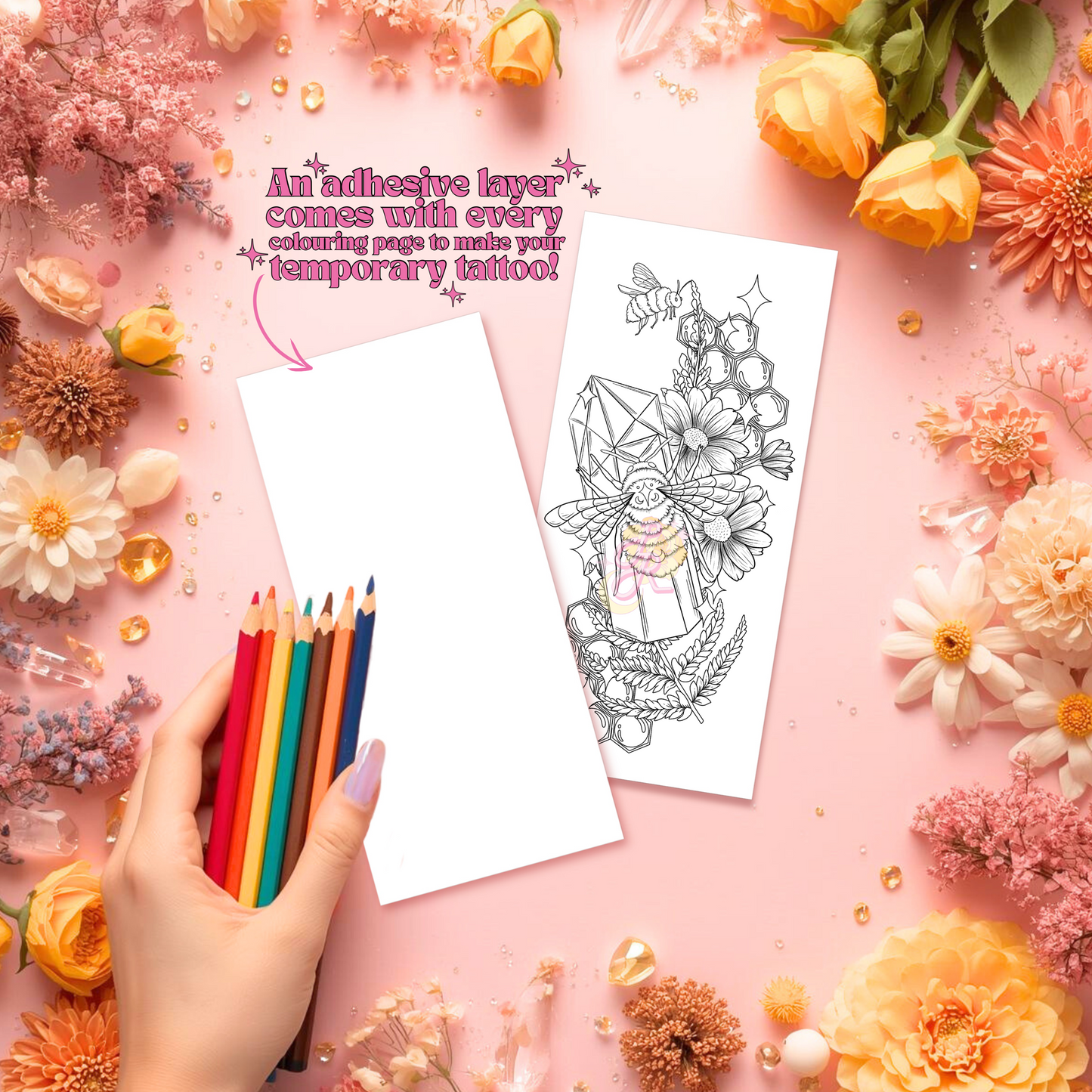 Crystallized Honey | Pre Colour Temporary Tattoo