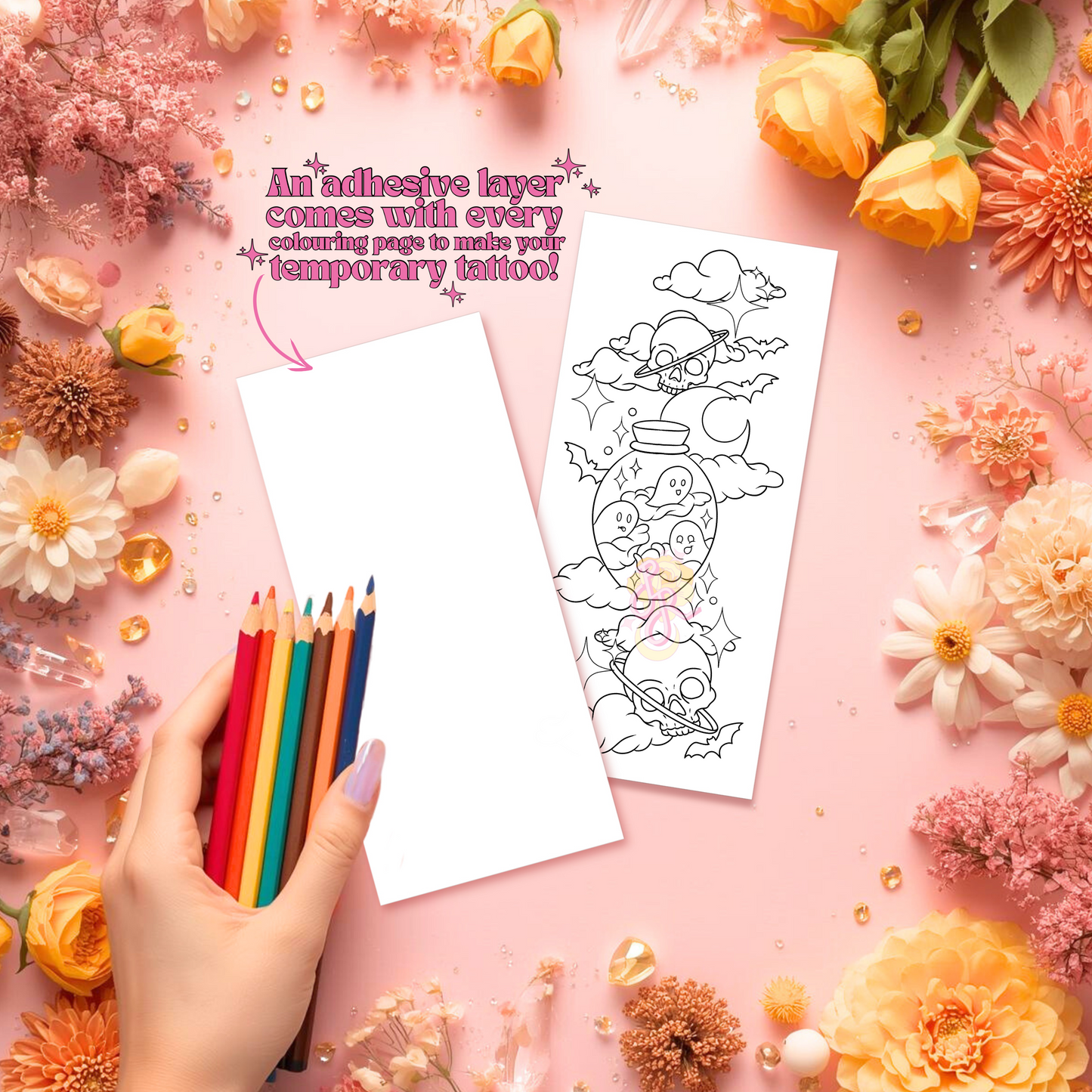 Boo-tiful Space | Pre Colour Temporary Tattoo