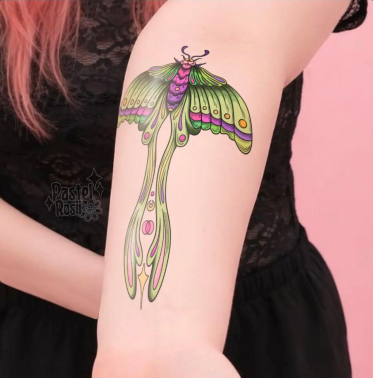 Moonblush Moth | Temporary Tattoo