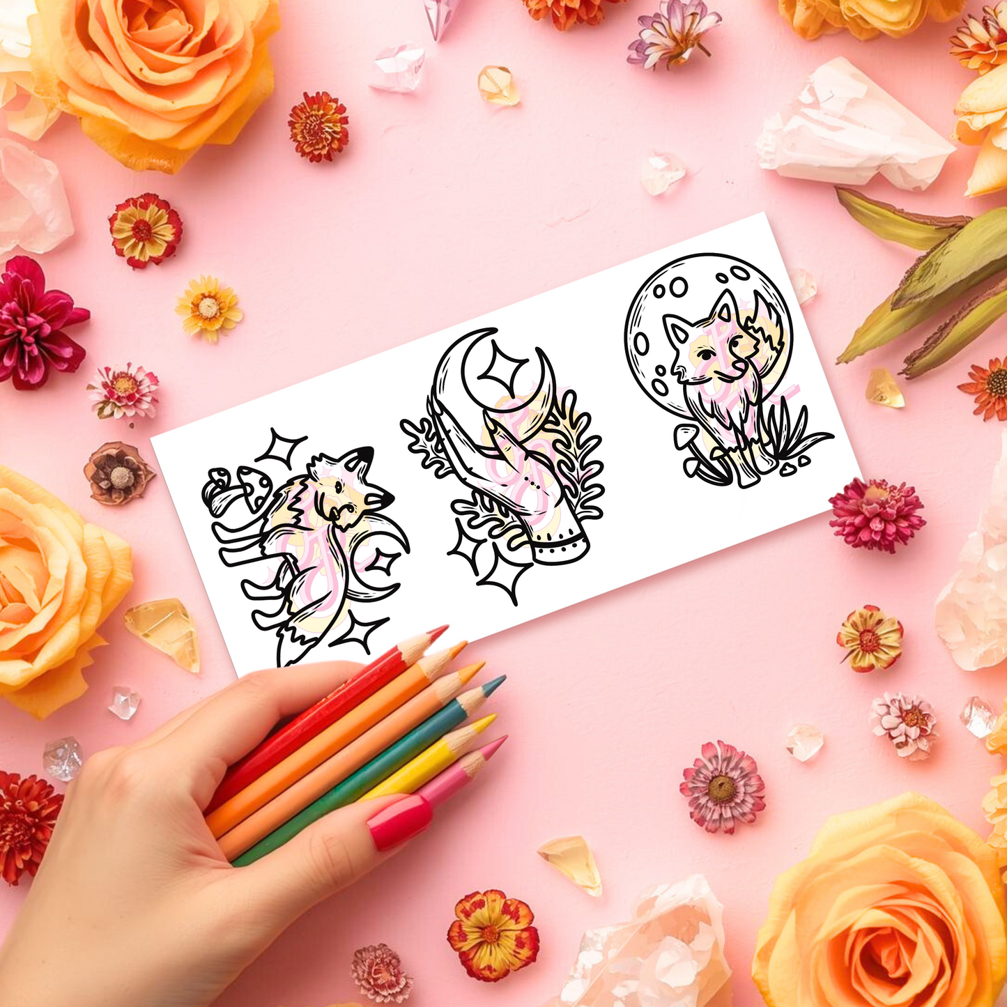 A Wondering Friend | Pre Colour Temporary Tattoo Mini Set