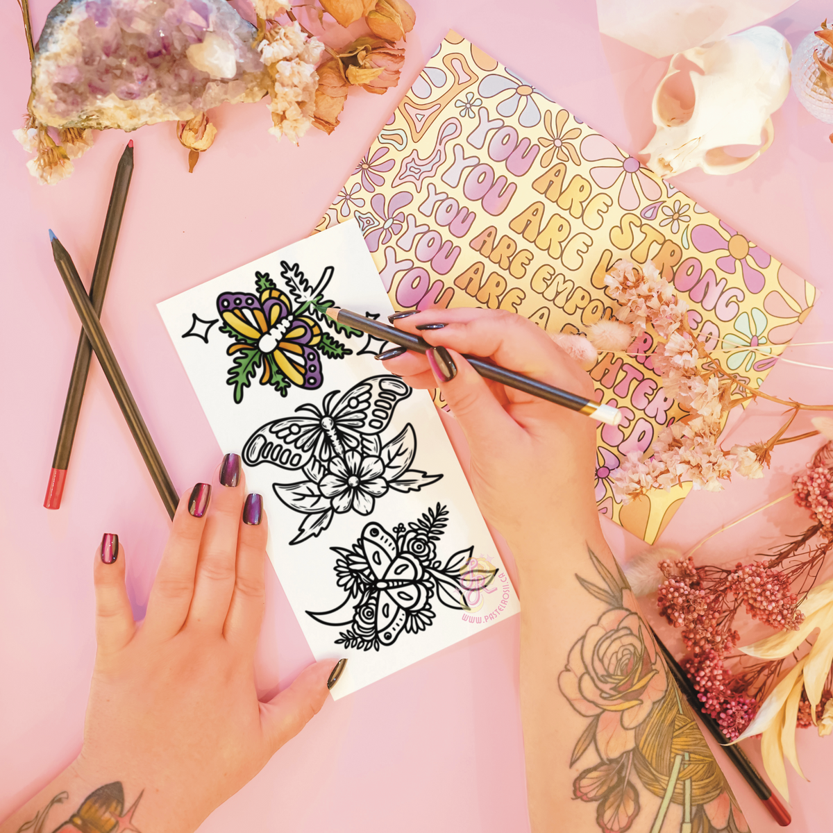 Moth in the Garden | Temporary Tattoo Mini Set