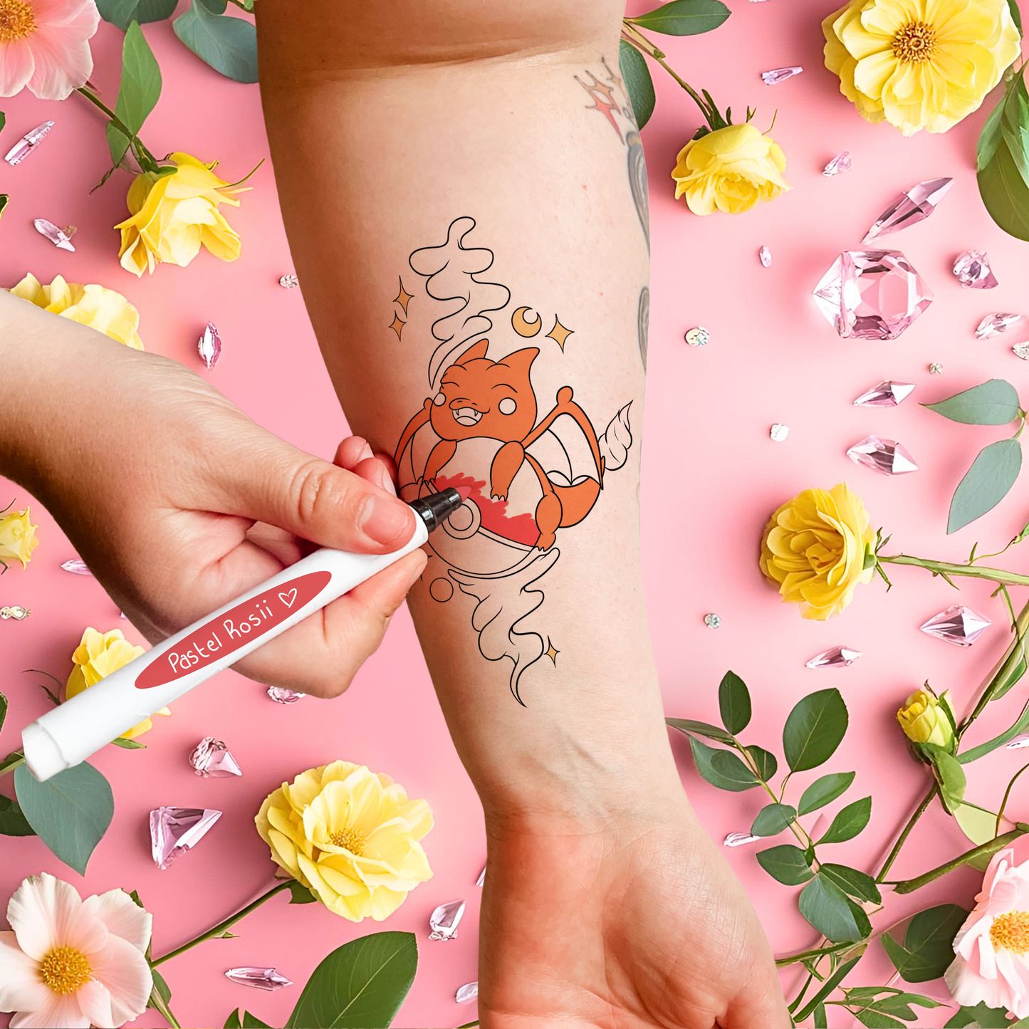 Catch and Colour | Set of Three | Temporary Tattoos | (Set 2)