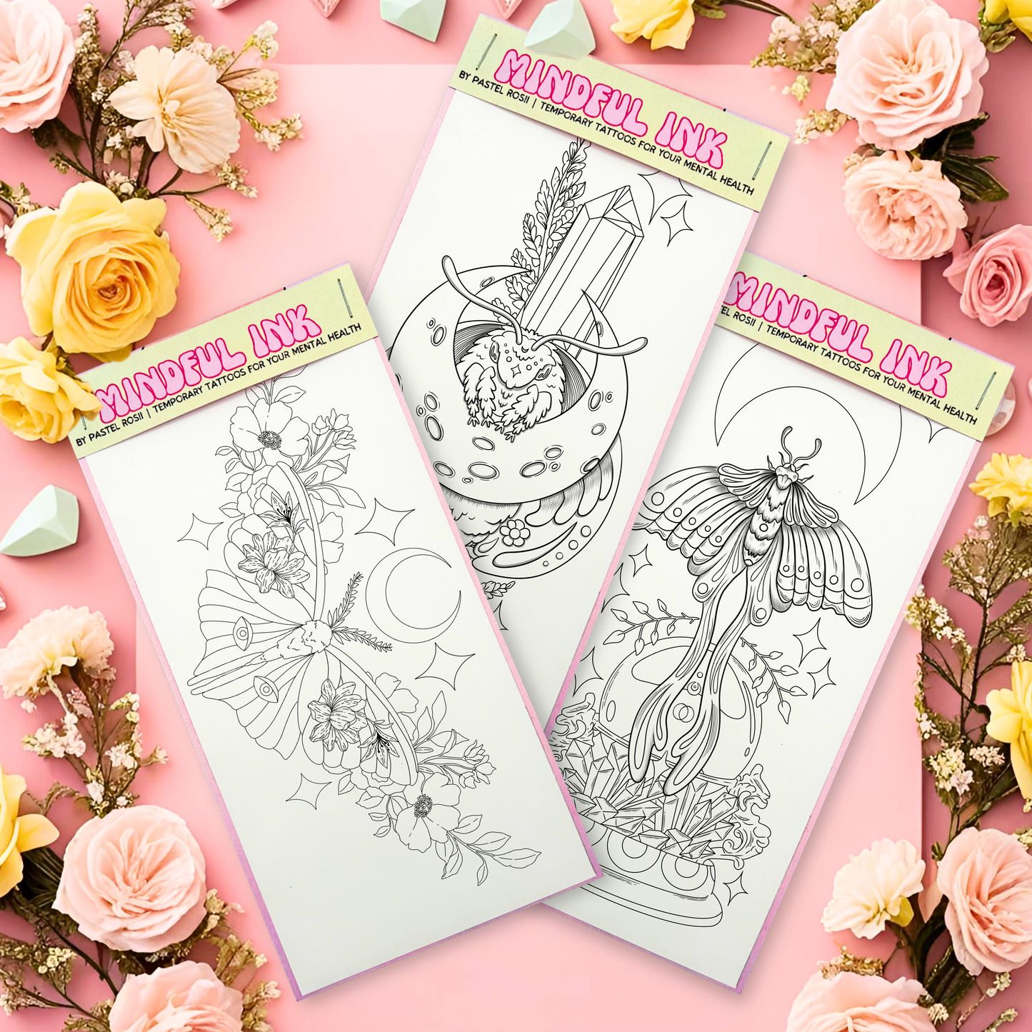 Moonlight Minds | Set of Three | Temporary Tattoos