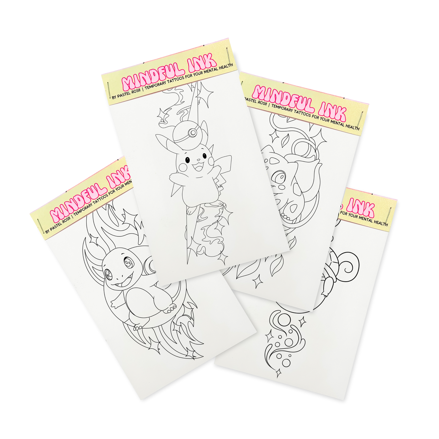 Catch and Colour | Children’s Set of Four | Temporary Tattoos (Set 1)