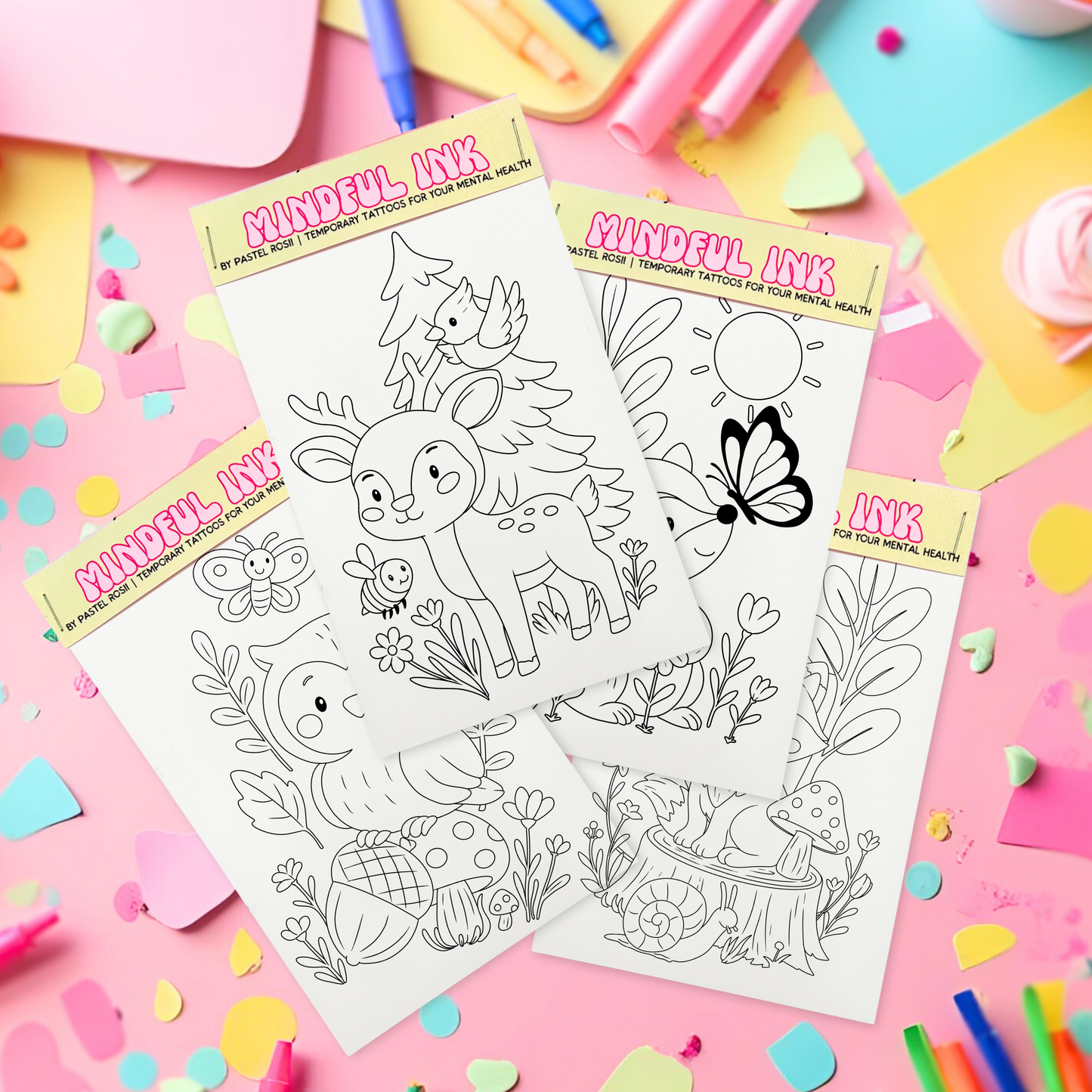 Woodland Adventure | Children’s Set of Four | Temporary Tattoos