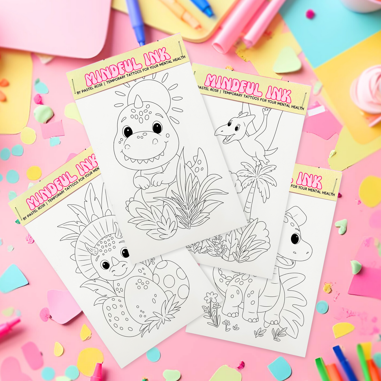 Rawr-some | Children’s Set of Four | Temporary Tattoos