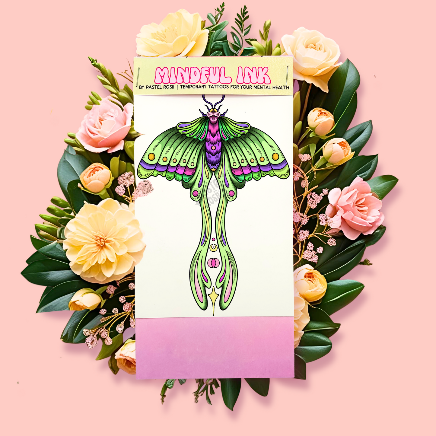 Moonblush Moth | Temporary Tattoo