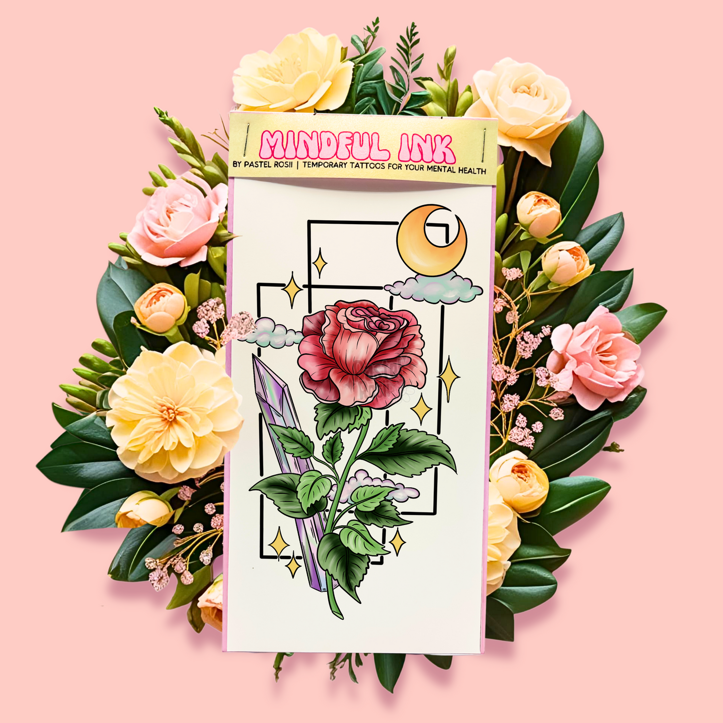 Moon Lit Rose | Temporary Tattoo