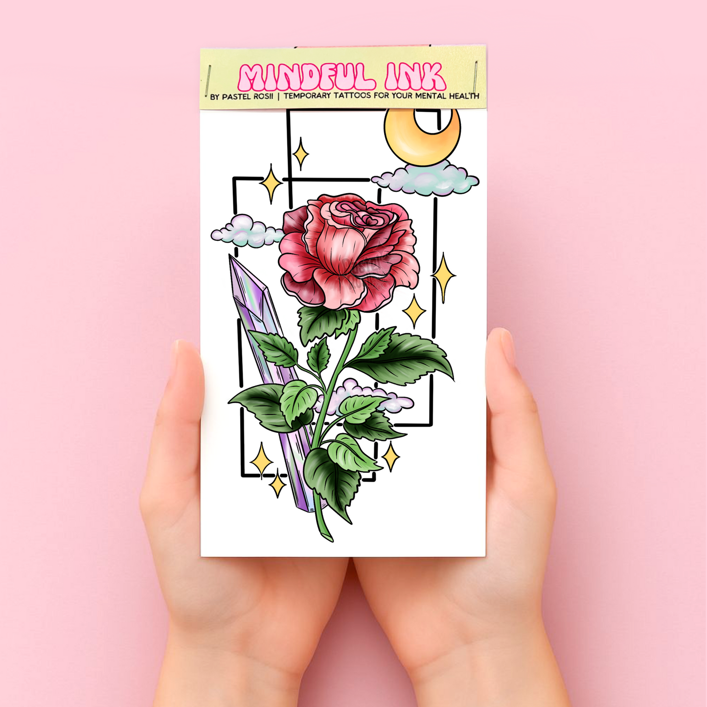 Moon Lit Rose | Temporary Tattoo