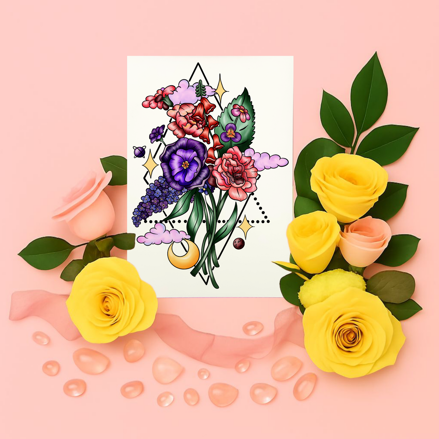 Floral Sparkles | Temporary Tattoo