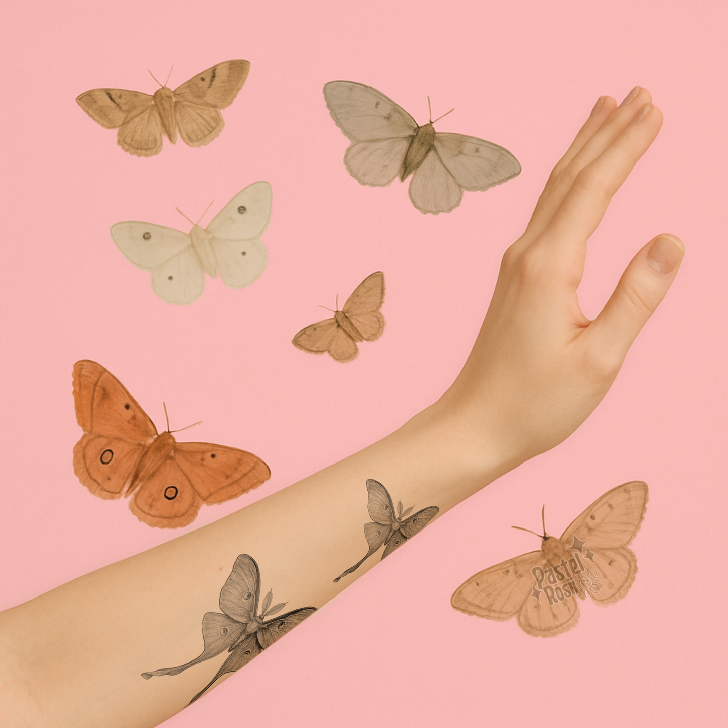 Moonveil Moth | Temporary Tattoo