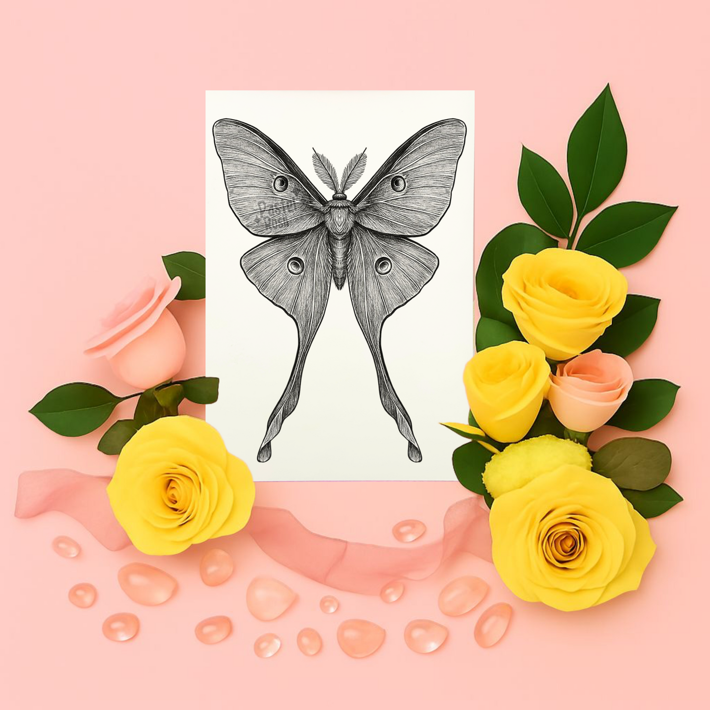 Moonveil Moth | Temporary Tattoo