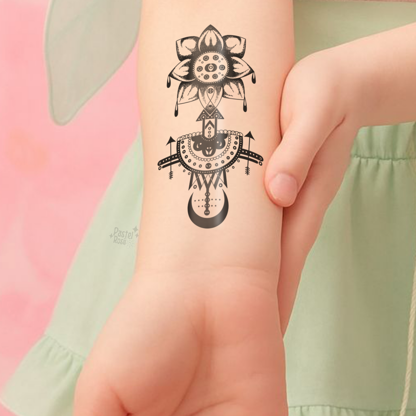 Moonflower Compass | Temporary Tattoo