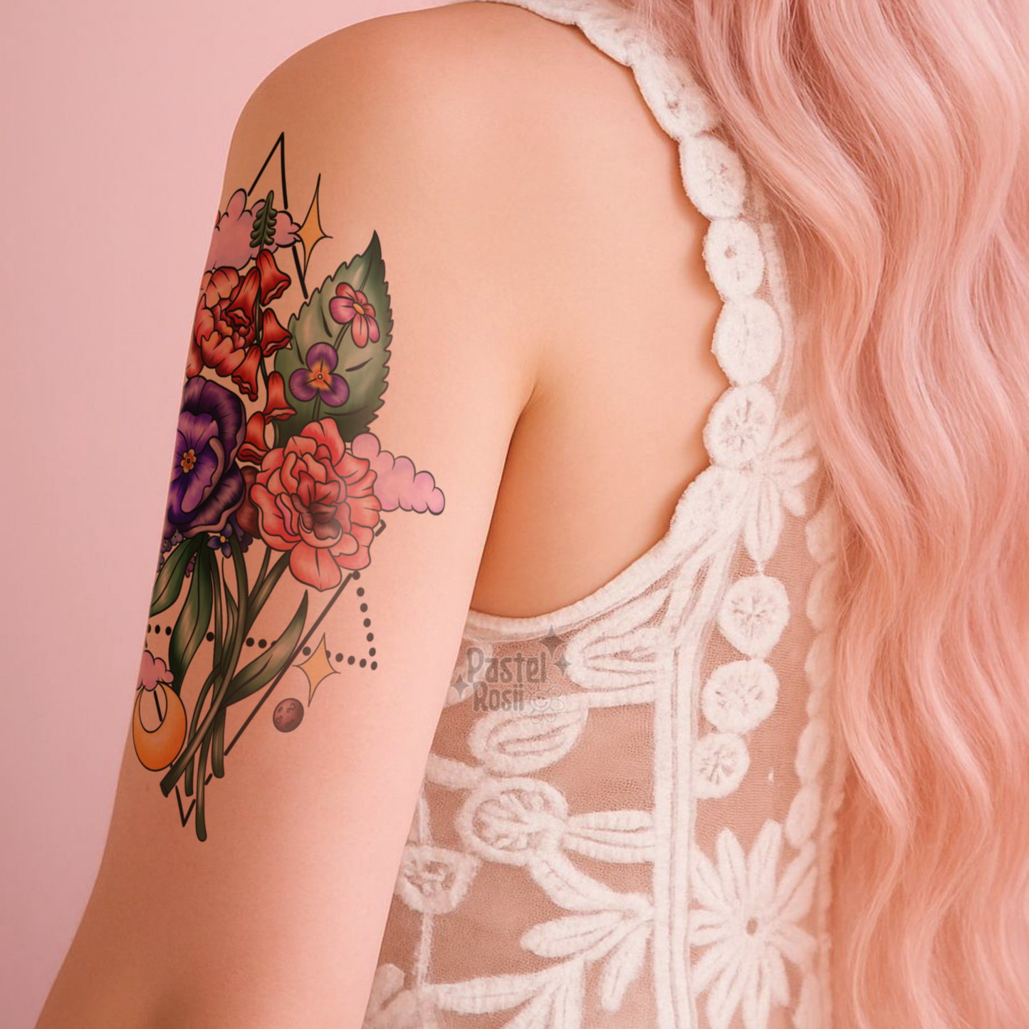 Floral Sparkles | Temporary Tattoo