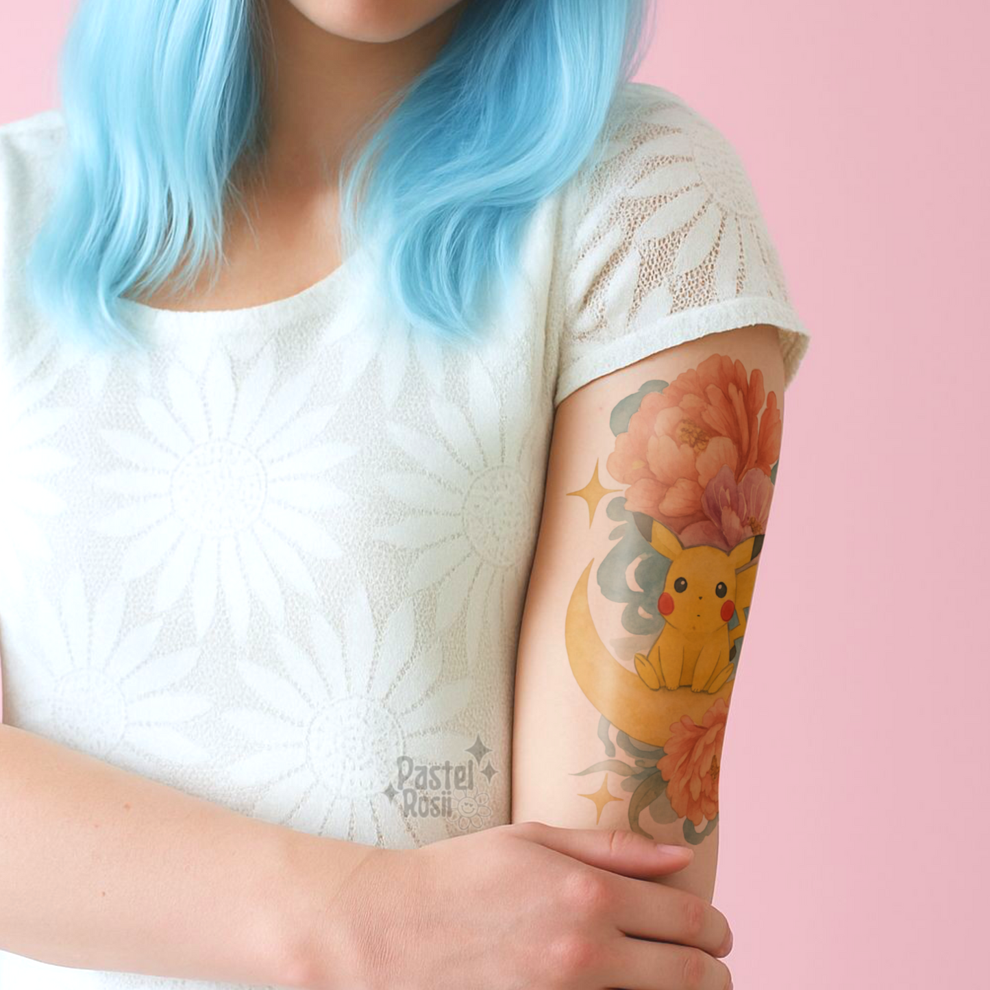 Floral Thunder | Temporary Tattoo