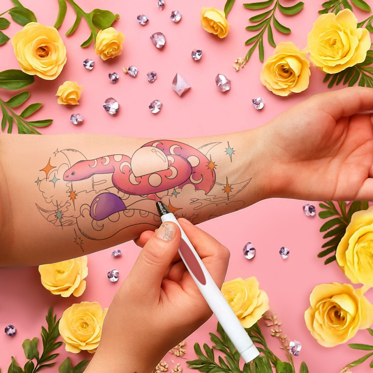 Moon Serpent | Temporary Tattoo