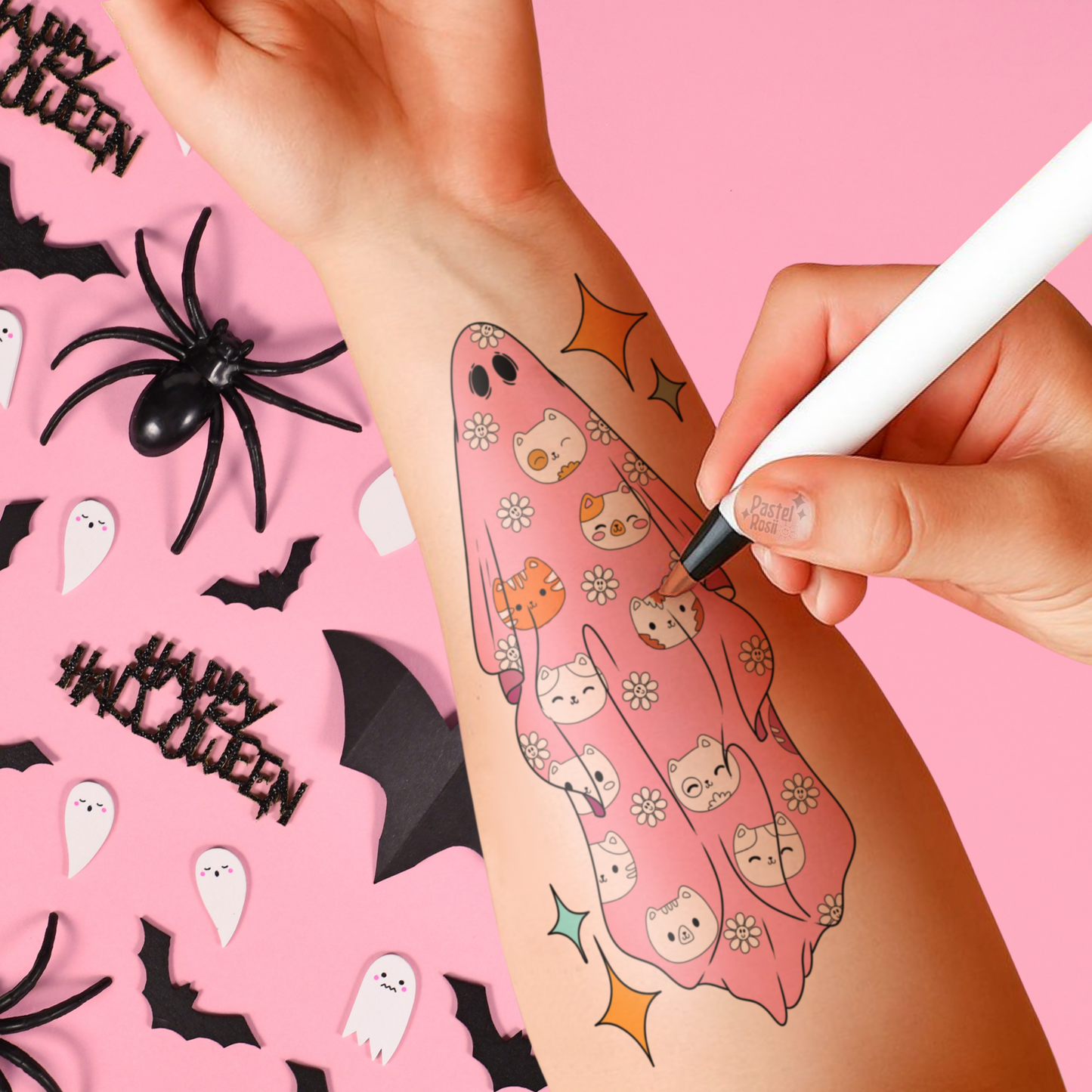 Boo-tiful Kittens | Temporary Tattoo