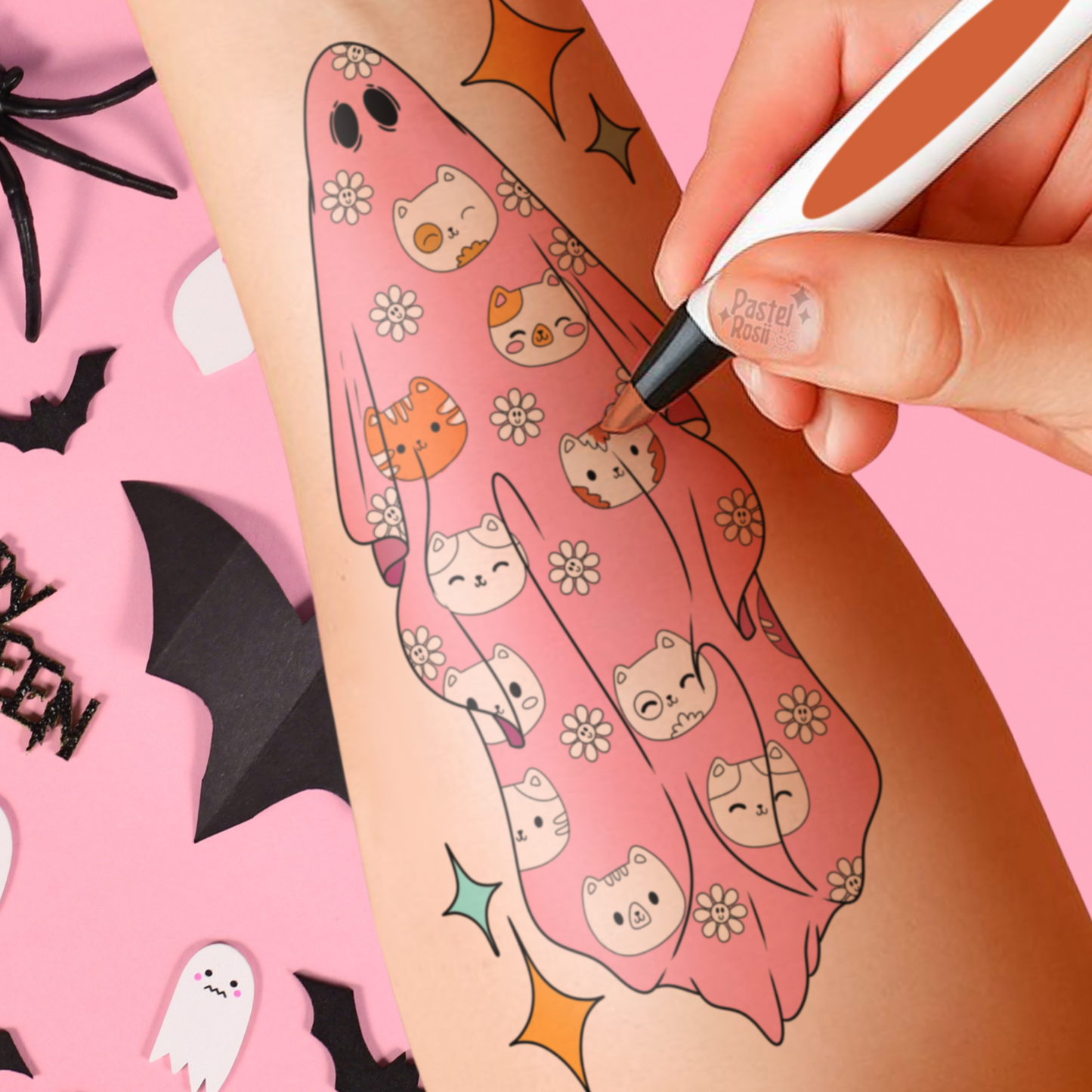 Boo-tiful Kittens | Temporary Tattoo