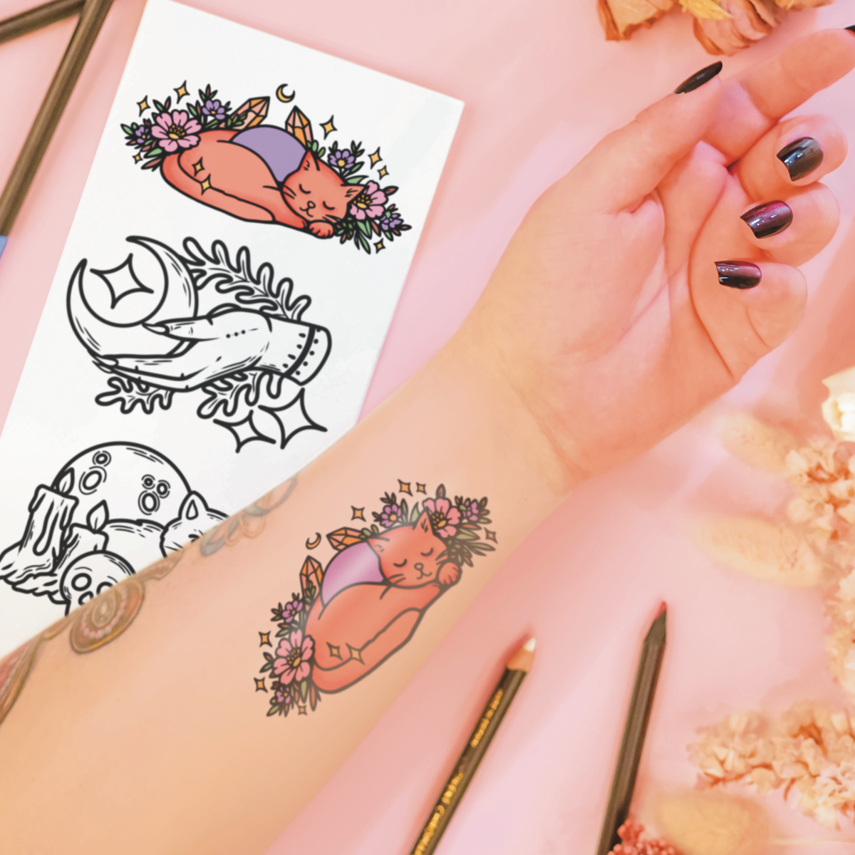 A Witches Timeline | Temporary Tattoo Mini Set
