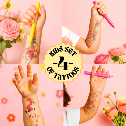 Catch and Colour | Children’s Set of Four | Temporary Tattoos (Set 2)