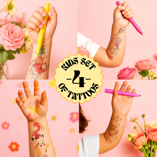 Catch and Colour | Children’s Set of Four | Temporary Tattoos (Set 2)
