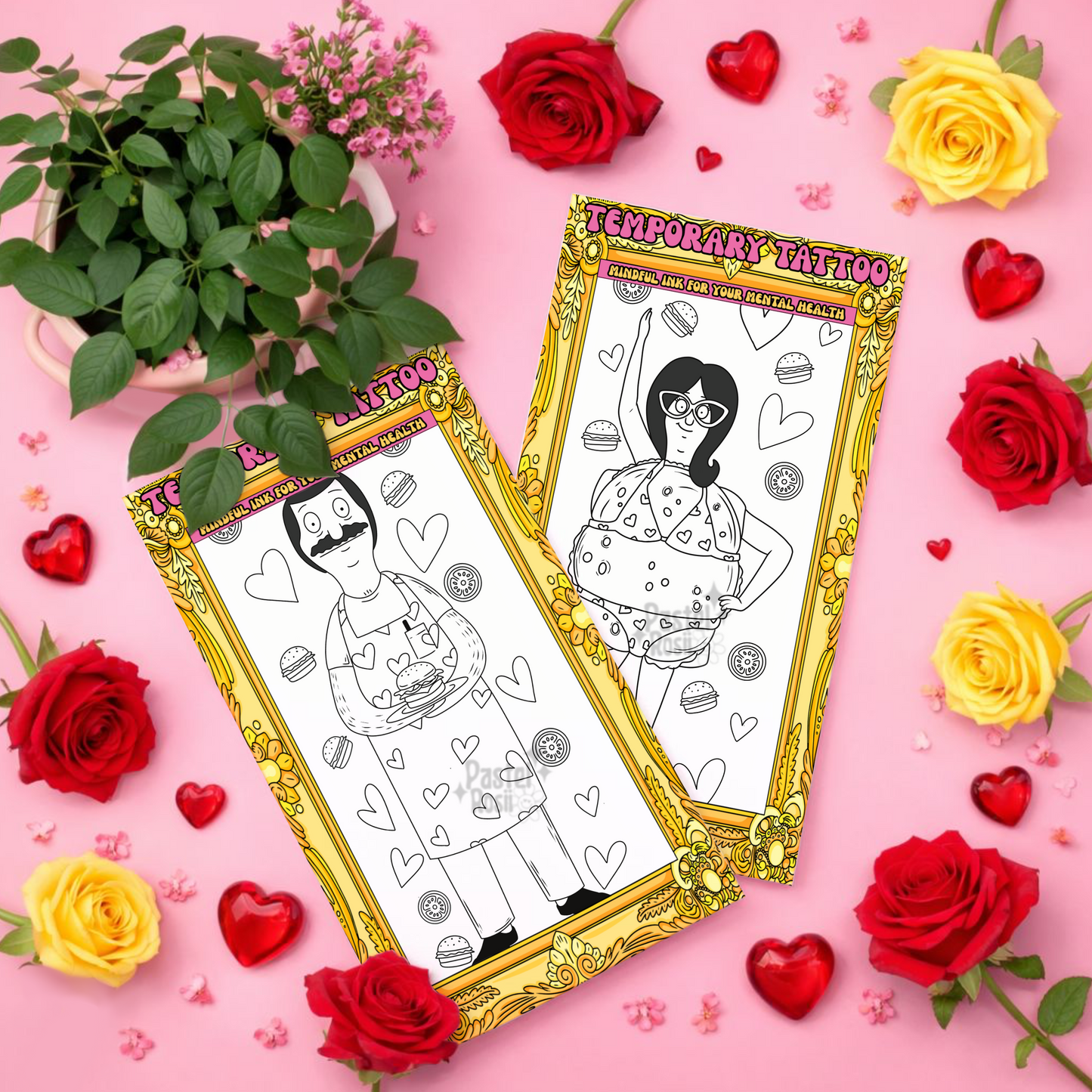 Love Thy Burgers x2 | Temporary Tattoos