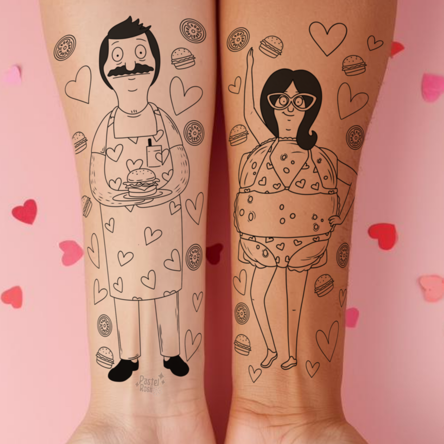 Love Thy Burgers x2 | Temporary Tattoos