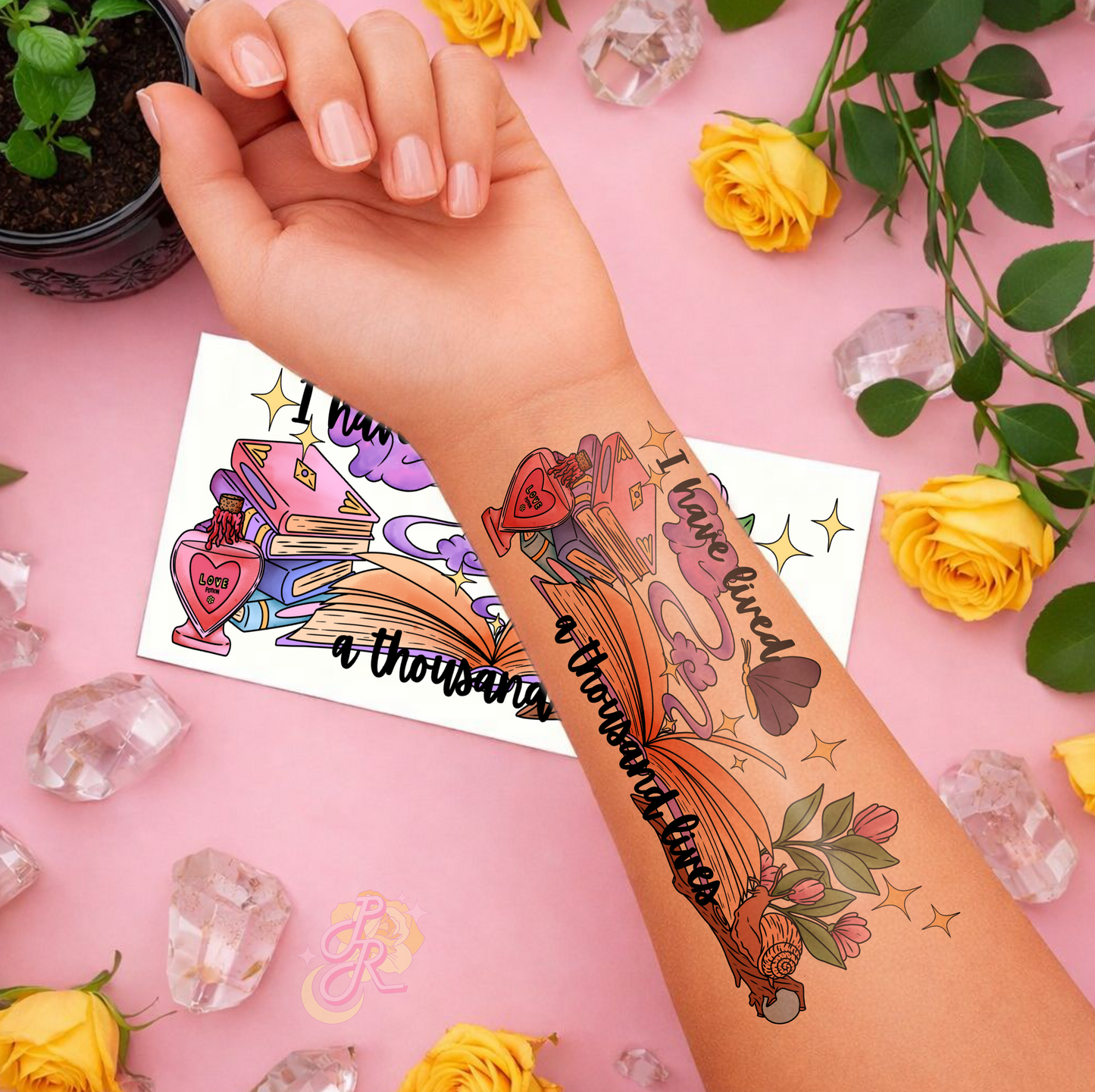 Bookish Adventures | Pre Colour Temporary Tattoo