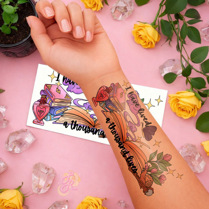 Bookish Adventures | Pre Colour Temporary Tattoo