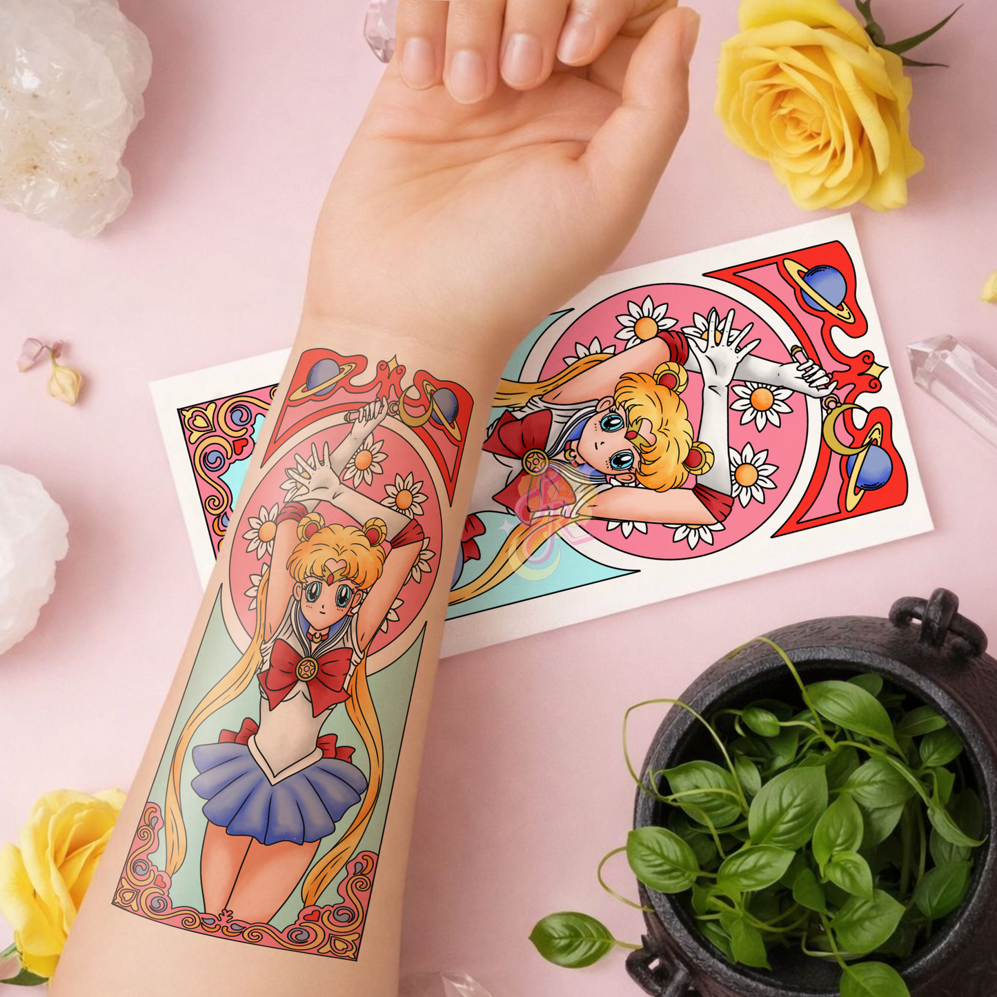 Moonbound Protector | Pre Colour Temporary Tattoo