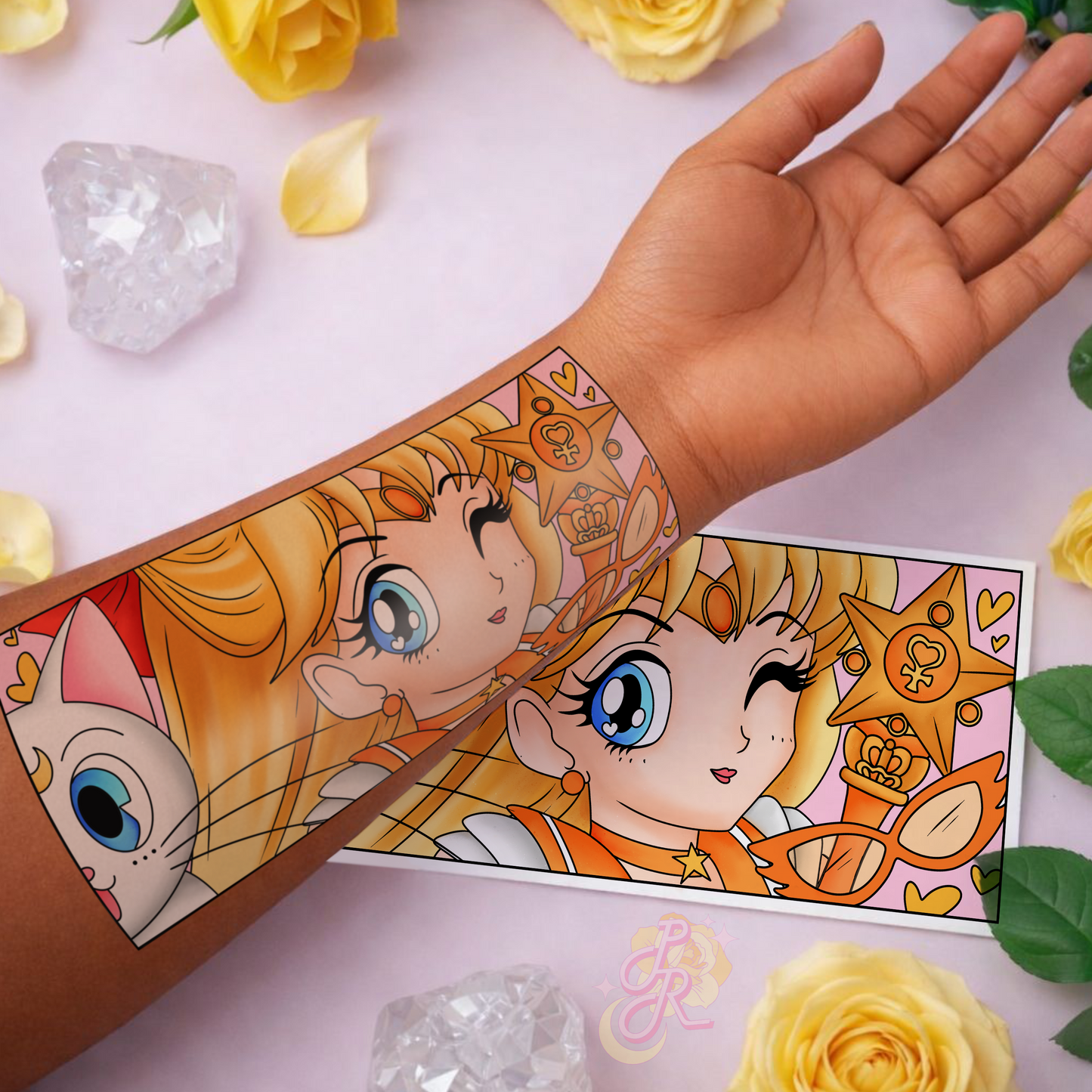 Radiant heart Guardian | Pre Colour Temporary Tattoo