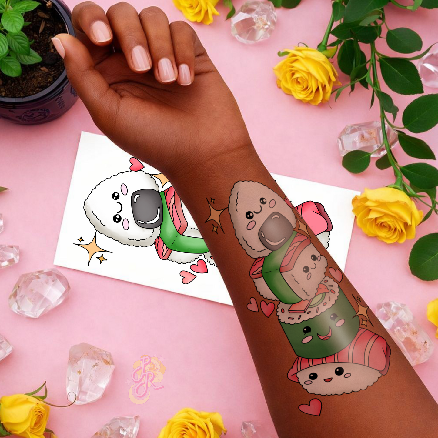 Rollin’ With Happiness | Pre Colour Temporary Tattoo