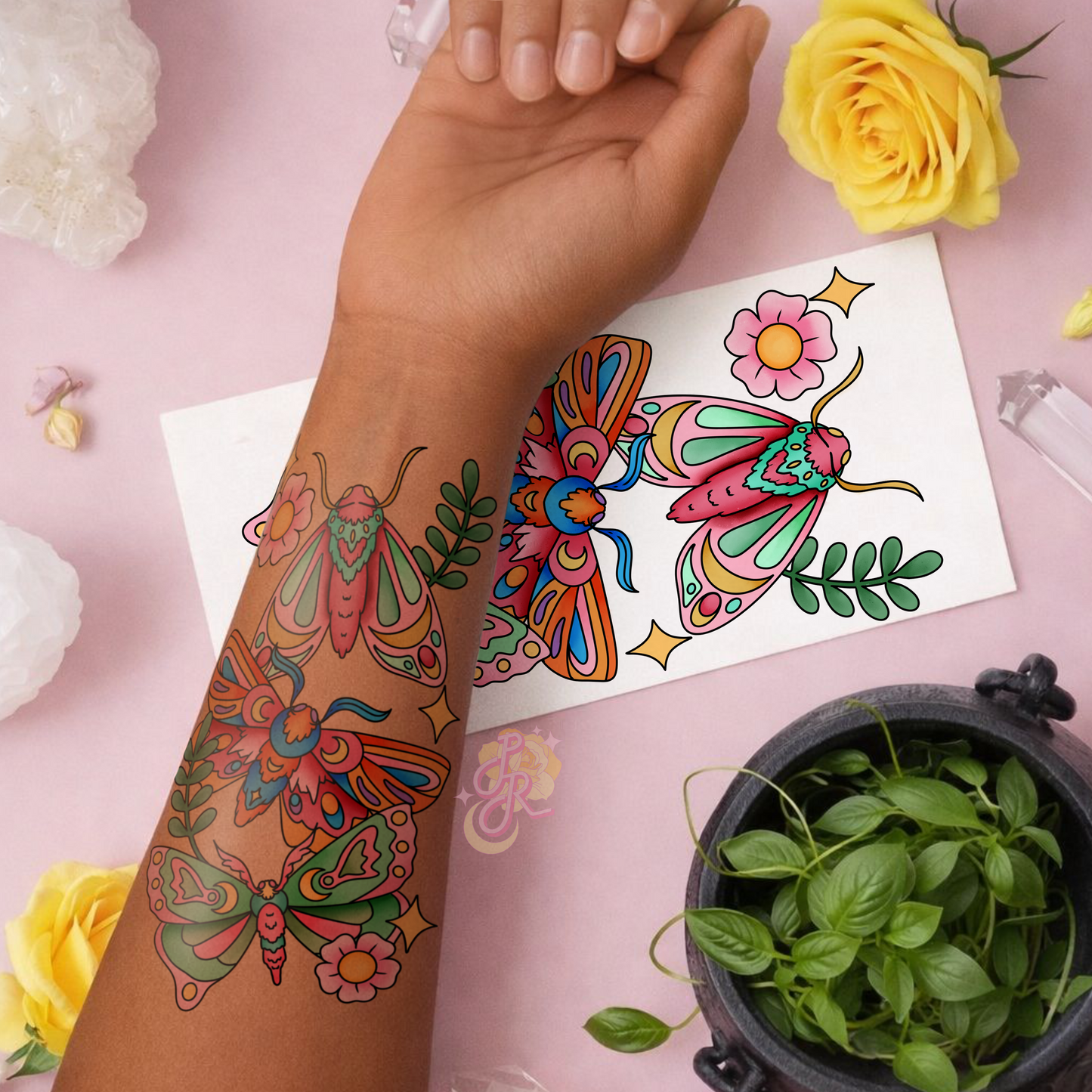 Moth Whisper | Pre Colour Temporary Tattoo