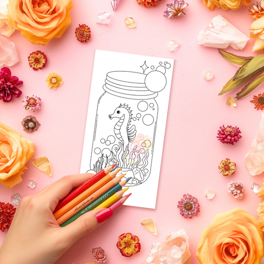 Seahorse Sanctuary | Pre Colour Temporary Tattoo
