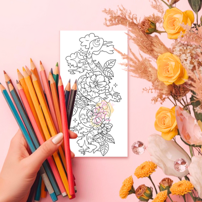 Serpent Blooming | Pre Colour Temporary Tattoo
