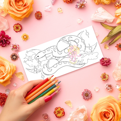 Moon Serpent | Pre Colour Temporary Tattoo