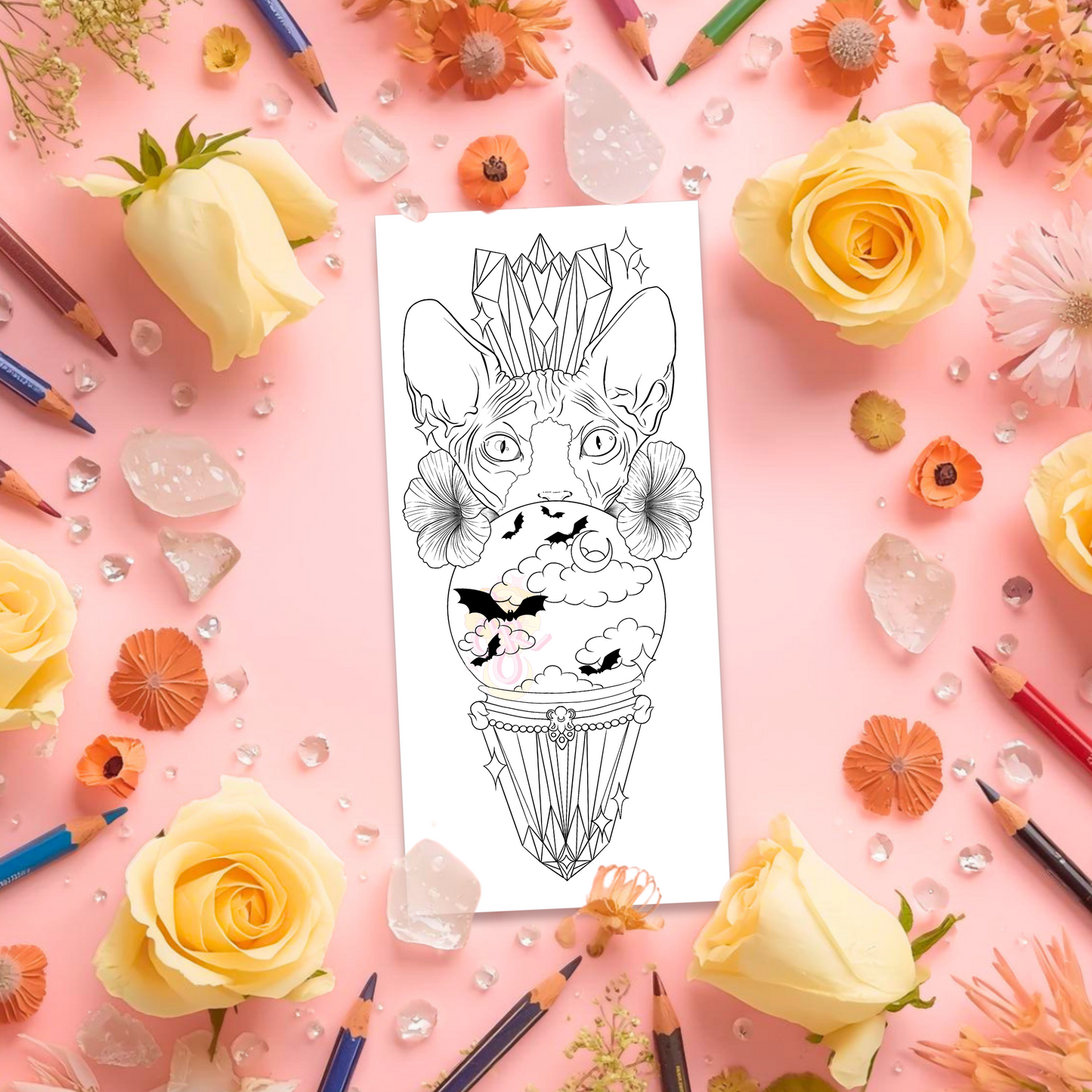 Hexing Sphynx | Pre Colour Temporary Tattoo