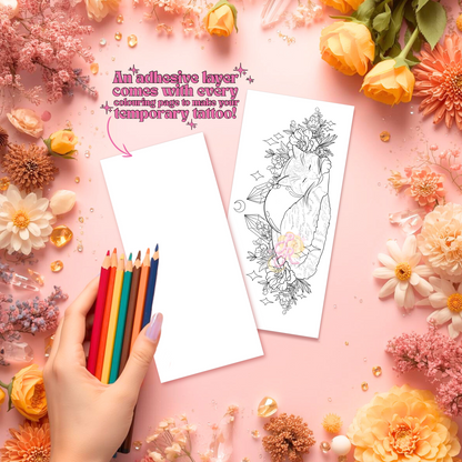 Sleeping Witch | Pre Colour Temporary Tattoo