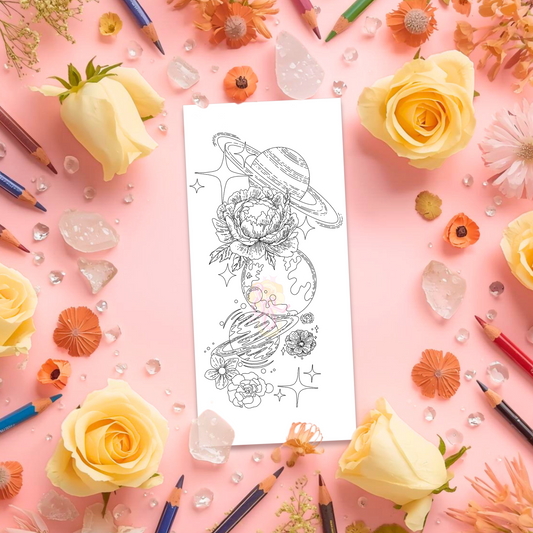 Space Flowers | Pre Colour Temporary Tattoo