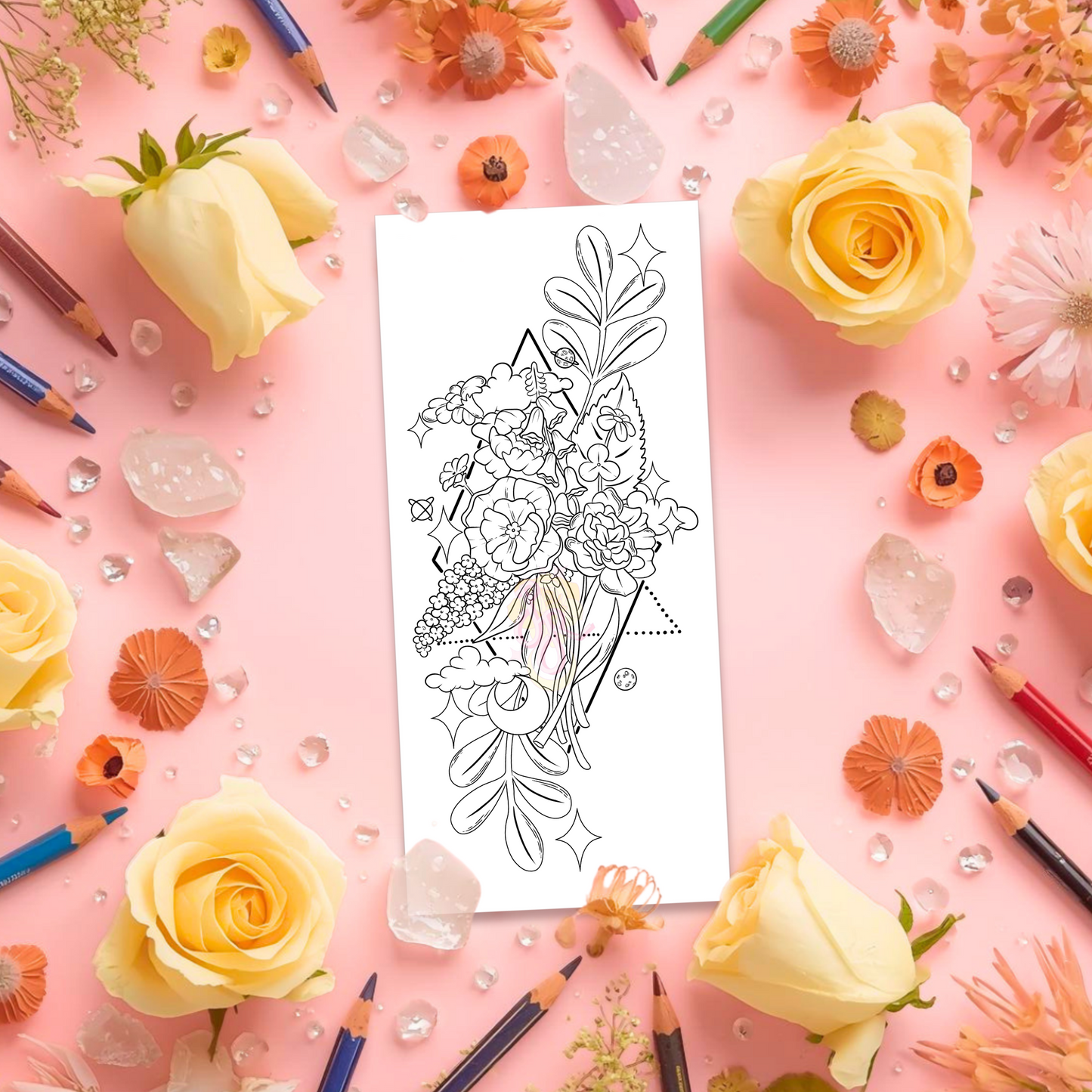 Floral Sparkles | Pre Colour Temporary Tattoo