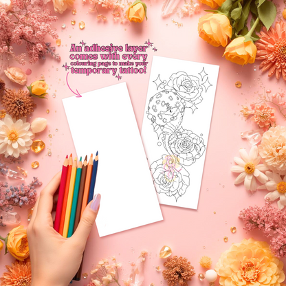 Blooming Seahorse | Pre Colour Temporary Tattoo