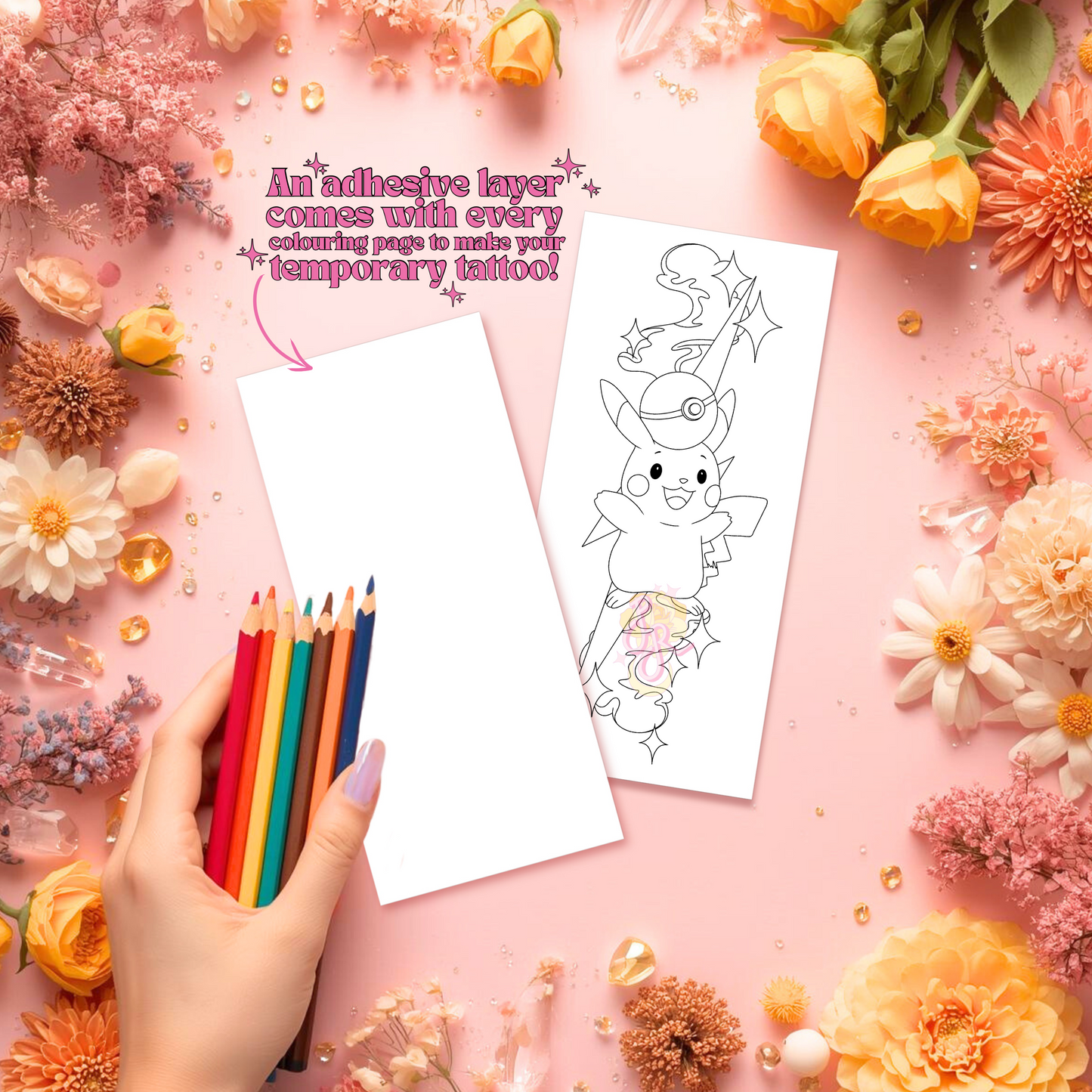 Tiny Thunder | Pre Colour Temporary Tattoo