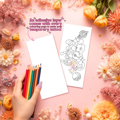 Psychic Mouse | Pre Colour Temporary Tattoo