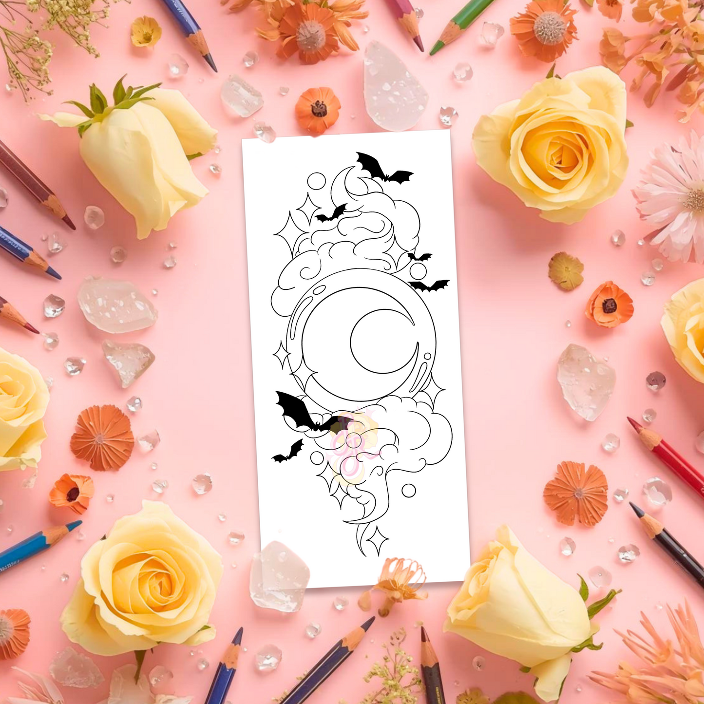 Crystal Moon | Pre Colour Temporary Tattoo