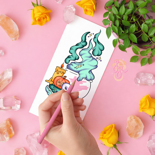 Witch Cauldron | Pre Colour Temporary Tattoo