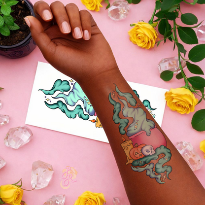 Witch Cauldron | Pre Colour Temporary Tattoo